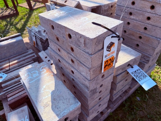 (9) 6" x 1' Cap, Smooth, 8-8 Hole Pattern, Precise/Wall-Ties Aluminum Concrete Forms