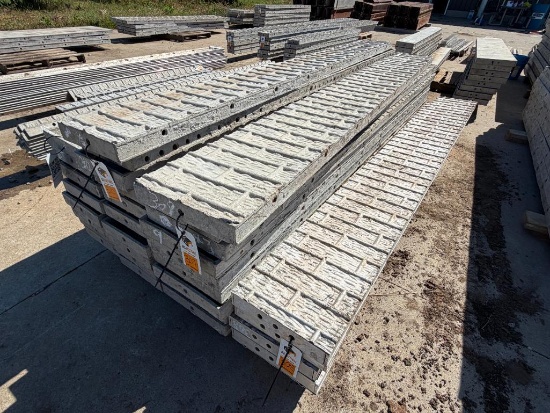 (9) 10" x 9' Textured Brick, 6-12 Hole Pattern, Wall-Ties Aluminum Concrete Forms