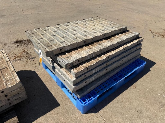 (7) Assorted 4' Textured Brick, 6-12 Hole Pattern, Durand Aluminum Concrete Forms