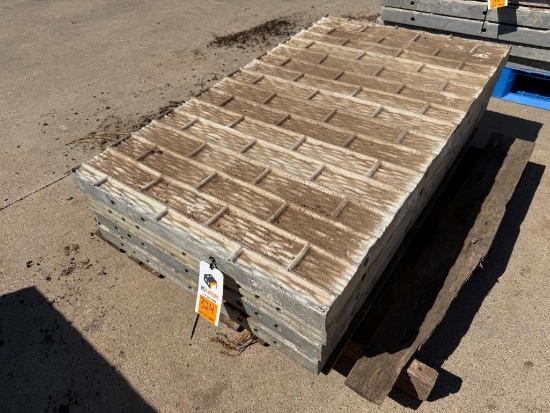 (4) 28" x 4' Textured Brick, 6-12 Hole Pattern, Durand Aluminum Concrete Forms