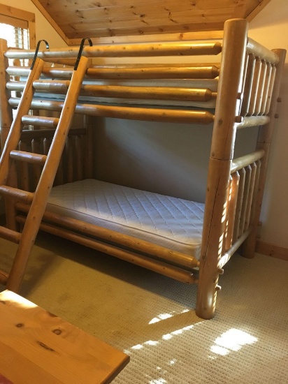 Log Bunk Bed Set