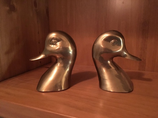 Ducks Unlimited Brass Bookends