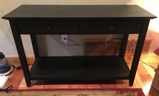 Black 2-Drawer Wooden Hall/Sofa Table