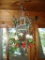 Hanging Lighted Artificial Plant in Birdcage