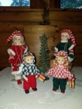 Delton Porcelain Christmas Figurines and Wire Christmas Tree Figurine