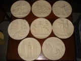 Set of 8 Di Volteradici Alibaster Collector Plates