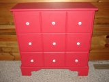 Red Three Drawer Dresser