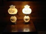 Two Glass Globe/Lantern style lamps