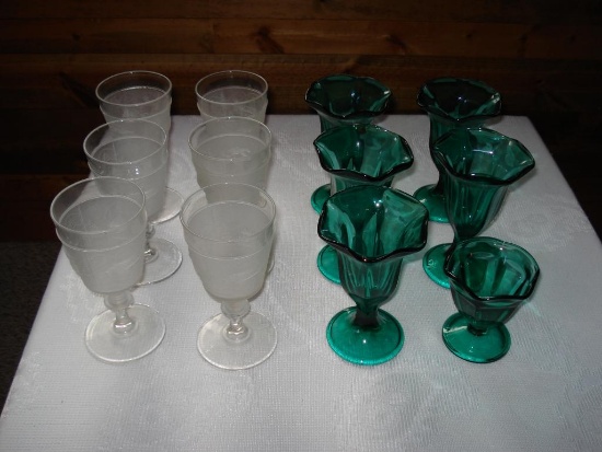 Assorted Glassware - Glass Goblets and Parfait Cups