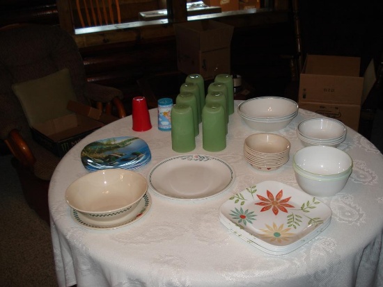 Assorted Corelle Ware and Cups
