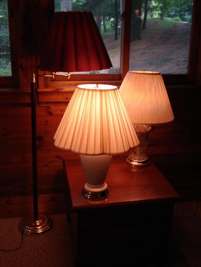 Three assorted lamps