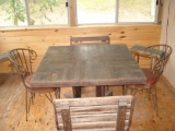 Rustic Solid Wood Table and Oversized Bench seats