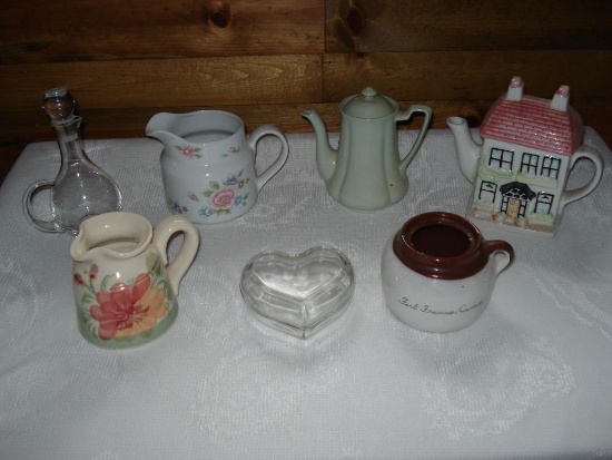 Assorted Ceramic Pitchers and Storage Dishes
