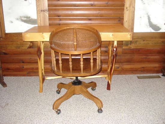 Natural wood Table and Solid Wood Chair