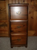 Solid Wood Three Drawer File Cabinet