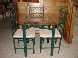 Glass Top Table with Three Chairs