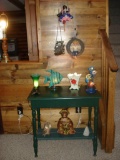 Solid Wood Side Table with Assorted Housewares