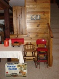 Assorted Homewares - Step Chair and Antique High Chair