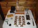 Assorted antique collectibles and tools