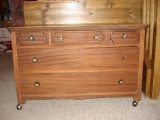 Solid Wood Dresser on Casters