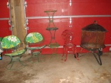 Antique Rod Iron Patio furniture and Fire Pit