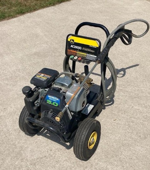 John Deere AC 2000g Model Wp-2003-OJHB 2000 PSI Pressure Washer W/Honda 5hp Engine, Good.