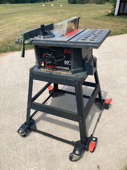 Craftsman 10" 2 1/2hp Table Saw On Stand.
