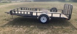 PJ Trailers Model 7714 Single Axle Utility Trailer