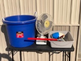 BLUE CONTAINER W/ CONTENTS... - NO SHIPPING AVAILABLE -