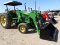 JD 6400 TRACTOR W/SUPER STARS 480 FRONT END LOADER