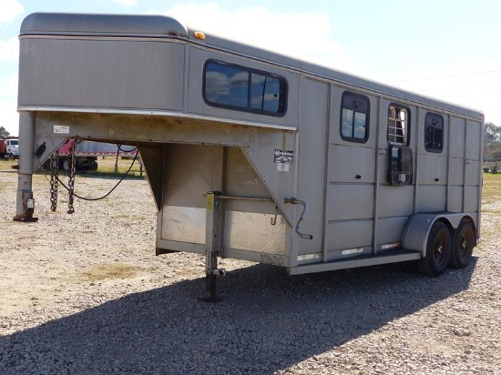 1999 S&H 17' 2 HORSE SLANT LOAD TRAILER