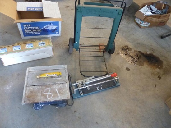 TILE CUTTING MACHINE, GARDEN CART