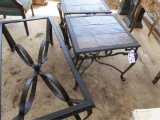 2-2'X2' METAL END TABLES W/TILE INLAY TOPS &