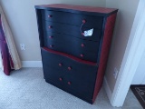 RED & BLACK CHEST OF DRAWERS