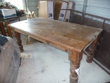 WOODEN 3 1/2'X6' ANTIQUE DINING TABLE