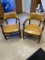 PAIR OF WOOD FRAMED CHAIRS