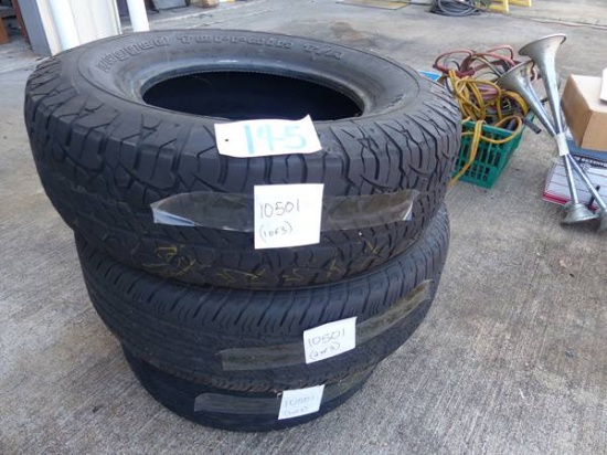 3 MISCELLANEOUS USED 16" TIRES