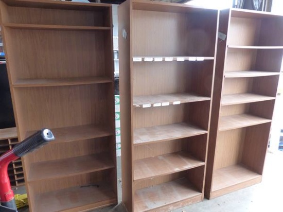 3 PARTICLE BOARD BOOK SHELVES