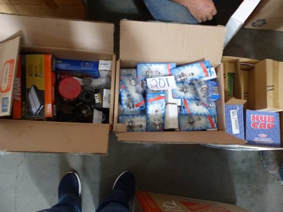 3 BOXES HOSES, BELTS, AUTOMOTIVE LIGHTS BULBS,