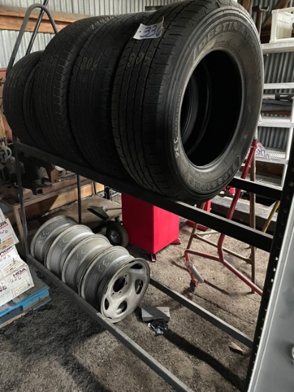 USED MISC TIRES WITH PALLET RACK
