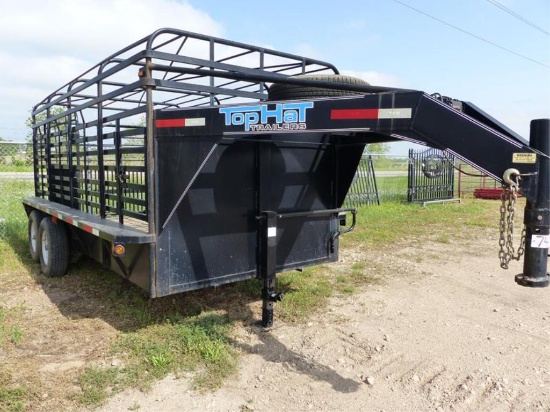 2014 TOP HAT 16' GN CATTLE TRAILER