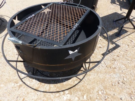 FIRE PIT W/GRILL ON STAND