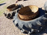 2 ARMSTRONG 18.4-34 TIRES W/DUAL RIMS