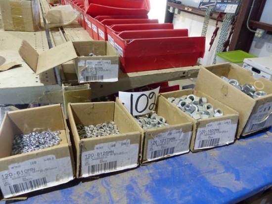 (5) BOXES METRIC NUTS - 20MM, 16MM, 12MM, 8MM, 6MM