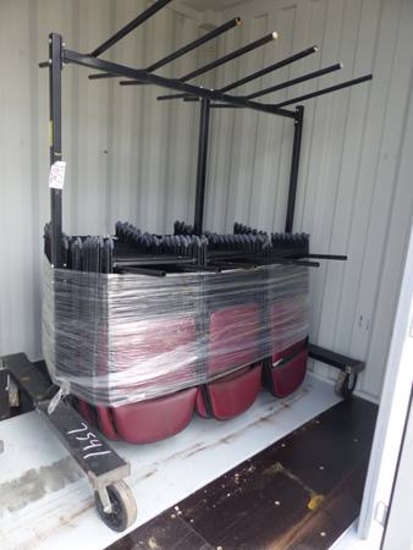 46 VINYL COVERED CHAIRS W/RACK