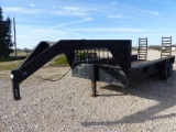 1990 BRUTON GN 20'X7' FLATBED TRAILER W/RAMPS