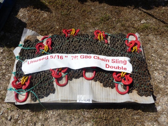 8 LIKE NEW 5/16 7' G80 CHAIN DOUBLE SLING