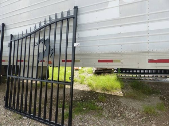14' WROUGHT IRON BI FOLDING DECORATIVE GATE W/DEER