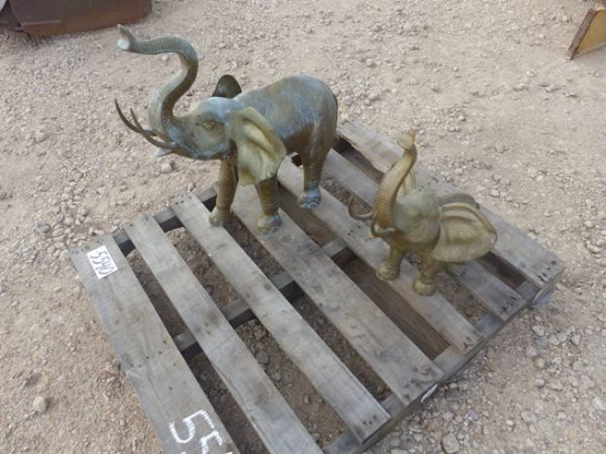 2 BRASS ELEPHANTS