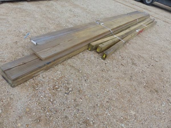 15 PIECES ASSORTED SIZES TREATED LUMBER
